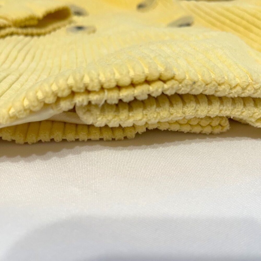 NWOT ZARA YELLOW CORDUROY DOUBLE BREASTED BLOGGER'S FAVORITE BLAZER - L - Picture 9 of 9